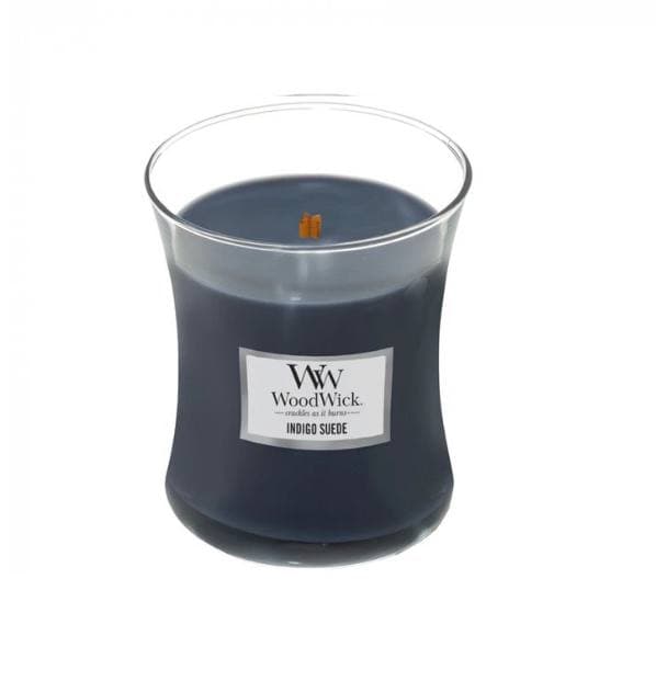 Ароматична свічка з ароматом шкіри та мускуса Woodwick Mini Indigo suede 85 г